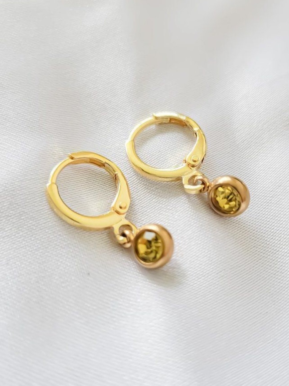 5 for $25 Tiny Crystal Charm Earrings Gold Huggie Hoops Rhinestone Diamond …